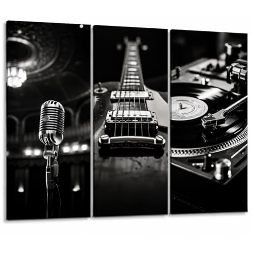 Image of Timber Acoustics Acoustic Art Wall Panels for Music Studio, 48 inchx32 inch PET Felt Sound Absorbing & Noise Reduction Panels for Wall, Acoustic Panels for Music Studio, (Retro Studio, Set of 3)