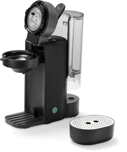 Foto von Tchibo Kaffeepadmaschine „CALL ME PAD“ inkl. 36 Kaffeepads Black & White, mit Taste für To-Go Becher, für 2 Tassen, schnell und leise, automatische Abschaltfunktion, Schwarz