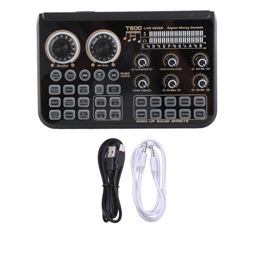 Karlak Mixer di Schede con Luci Colorate a LED, Frequenza di Campionamento a 16 Bit, Interfaccia XLR per Apparecchiature DJ, Riduzione del Rumore e Accompagnamento BT, Plug and Play