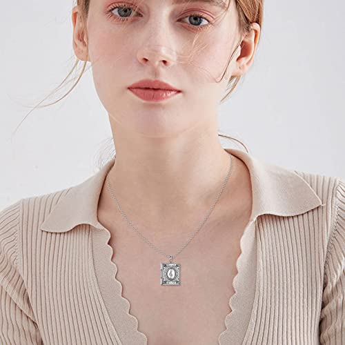 Yfn Music Note Photo Locket Necklace 925 Sterling Silver Book Necklace That Holds Pictures Birthday Gifts For Women Mom #TOP5