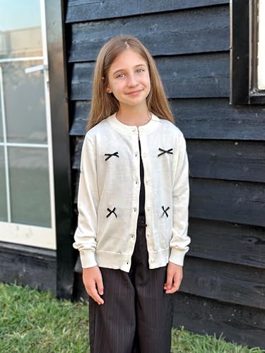 Image of Rolanko Girls Cardigan Sparkling Sequin Kids Knit Button Up Sweater Cardigan Long Sleeve 4-11 Years