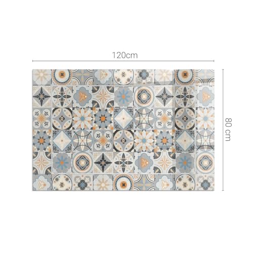 Plaque cheminée verre bords polis mosaïque 120x80 cm