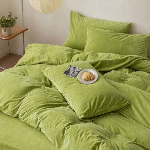 Flanell Bettwäsche 135x200 Grün Salbeigrün Winter Warm Plüsch Kuschelig – Ansicht 6