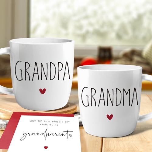 Promoted to Grandpa Grandma Mugs with Candle Gift Set for New Grandparents 2026, First Time grandpa grandma Birthday Christmas mug gift set with candle, Grandparent to Be Announcement mugs-87 - Image 3