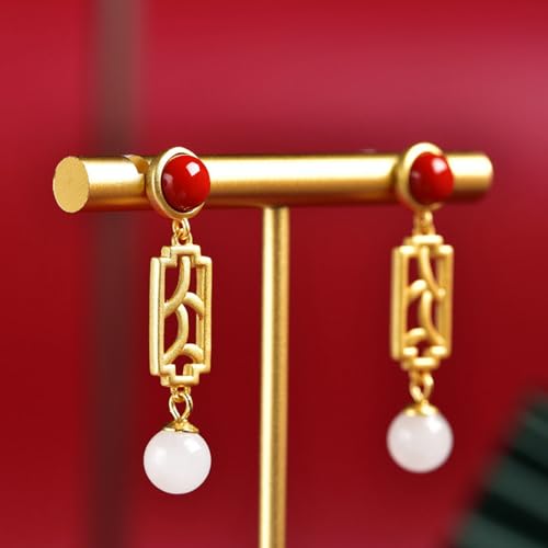 Boucles d'oreilles Hetian Jade anti irritation légères pour oreilles
