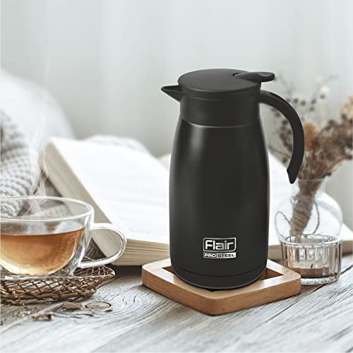 Image of Flair Cafe Vacuum Insulated Steel Kettle 1000 ML (Black)