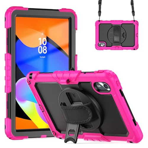 Coque Lenovo Tab M11 rose idéale pour les voyages avec sangle épaule