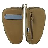DBTAC Pistol Rug Case | Tactical 1x Handgun Firearm Shooting Padded Case with Lockable Zipper, Removable & Reflective Patch (10.5' x 6' Medium Pistol Case, Brown)