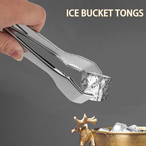 2 Pcs Stainless Steel Ice Tongs with Sawteeth for Ice Bucket Ice Sugar Cubes Coffee Bar Food Serving - Image 6