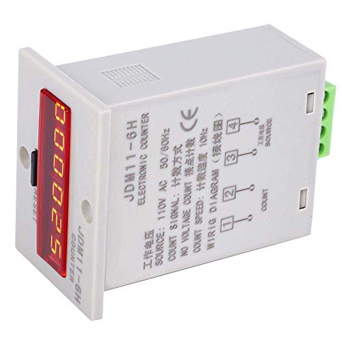 Image of 6 Digits Electronic Counter, 0-999999 Counting Range LED Digital Display Counter Relay No Voltage Counter (AC /DC110V)