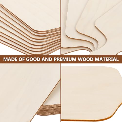 Tablas de cortar de madera rectangular y lisa color caqui para manualidades creativas, 10 uds 5