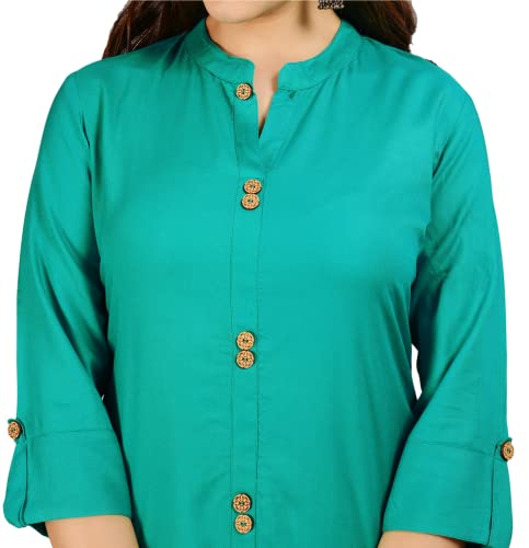 Image of NEW4U Women's Solid Rayon Straight Kurta