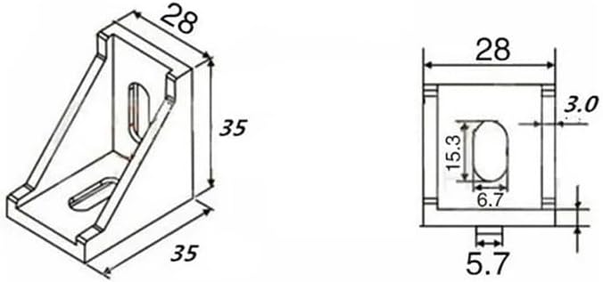 140pcs 3030 Aluminum Profile Connectors 20pcs Angle Brackets + 40pcs M6x16mm T Bolt Screws + 40pcs M6 Hex Flange Nuts + 6x16x2 Washers(Silver)