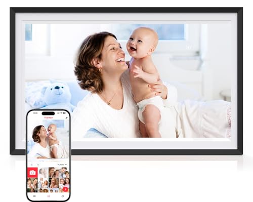 Digital Picture Frame,15.6 Inch Large Frameo Digital Photo Frame WiFi, 32GB,1920 * 1080 IPS HD Touch Screen,Tabletop&Wall-Mounted,Digital Frame Share Photos and Videos via Frameo App