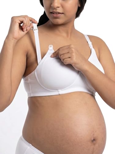 Image of Inner Sense Organic Cotton Bamboo Nursing Bra for Women I High Coverage Feeding Bra I Lightly Padded Maternity Wear with Wirefree Design and Thin Strap Sling