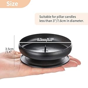 Set of 2 Black Iron Pillar Candle Holders Spike Candle Holder 3.6"/ 9cm Diameter. Ideal for Wax or LED Candle Gardens, Spa, and Aromatherapy, Incense Cones, Wedding, Party, Spa, as Pedestal Set of 2 Black Iron Pillar Candle Holders Spike Candle Holder 36 9cm Diameter Ideal for Wax or LED Candle Gardens Spa and Aromatherapy Incense Cones Wedding Party Spa as Pedestal