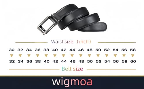 Ma-G Men's Leather Ratchet Comfort Click Belt with Slide Buckle - Adjustable Trim-to-Fit Design.4