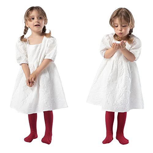 Image of Girls Tights Toddler Cable Knit Cotton Footed Seamless Dance Ballet Baby Girls' Leggings 3 /4 Pack