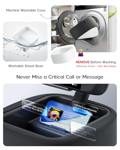 Image of LULULOOK Gaming Pillow Stand for Steam Deck OLED & LCD & 4.7-14.6 inch Tablet, Zero Gravity Kindle Pillow Stand with Storage Bowl for Steam Deck Accessories, Snacks & Small Items, Machine Washable