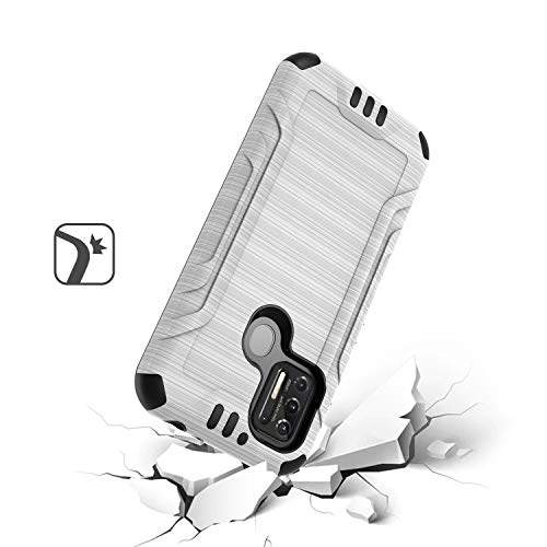 Americase | Coolpad Suva (Cp3669Aanb) | Phone Case [Brushed] Shockproof Protective Defender Cover For Boost Mobile Coolpad Suva (Silver) #TOP4