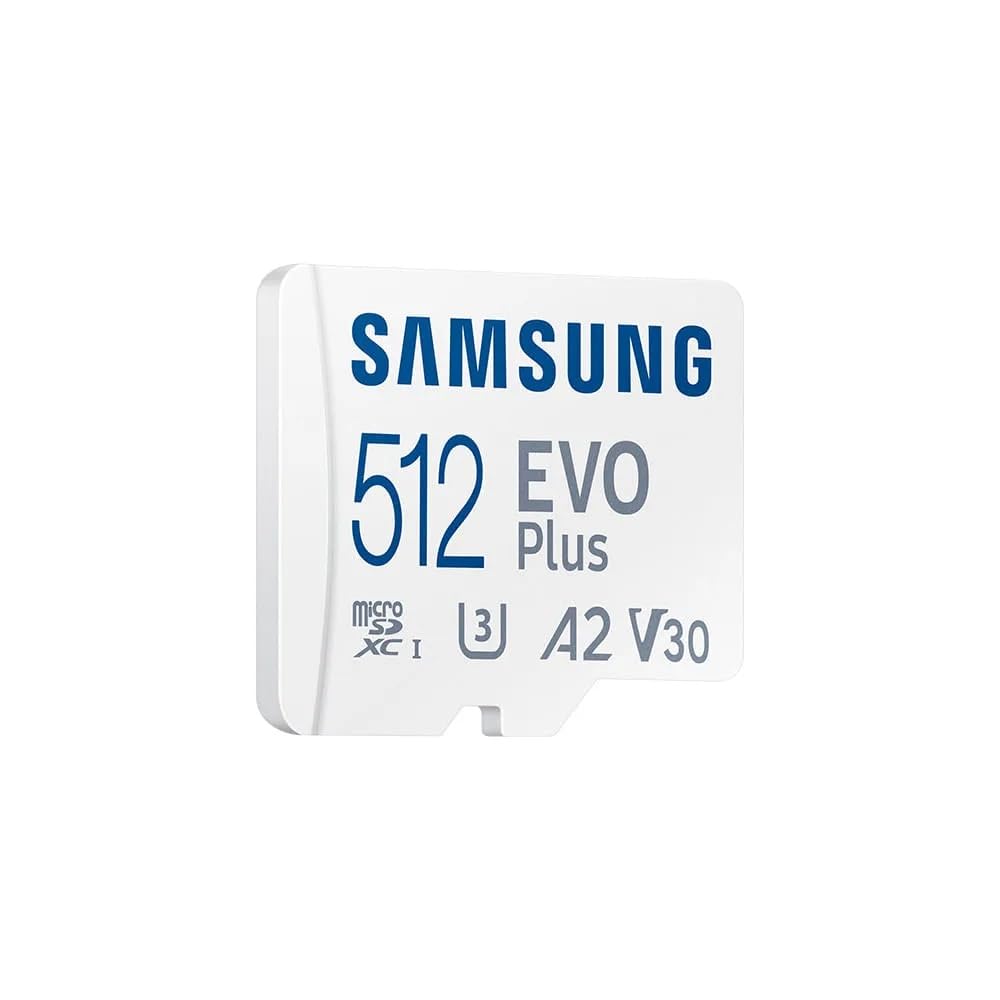 Carte MEMOIRE Samsung 512G Micro SD Evo Plus 2024 avec Adaptateur SD Classe 10 Lecture 160 Mo/s Ecriture 160 Mo/s MB-MC512SA/EU