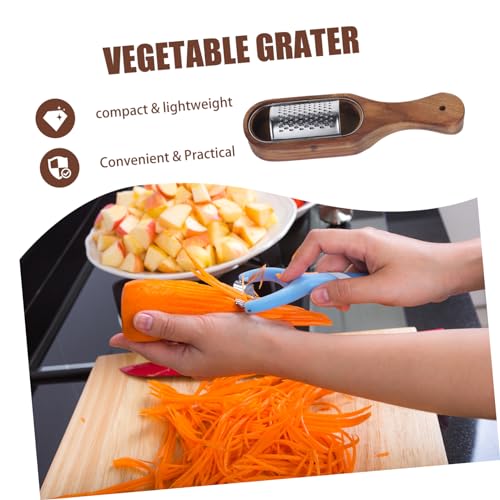 Rallador giratorio de acero inoxidable con mango de madera miniatura 7