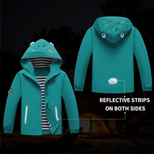 Image of MGEOY Girls Rain Jacket Lightweight Waterproof Hooded Cotton Lined Raincoat Windbreaker for Kids Size 4-12 Years