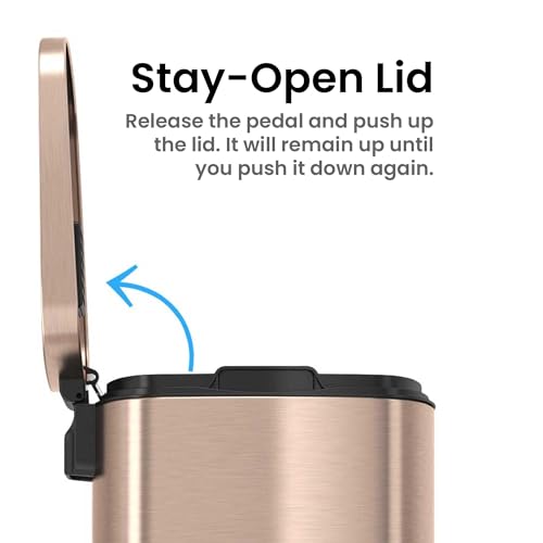 image for iTouchless SoftStep 13.2 Gallon Step Kitchen Trash Can with Lid and Od