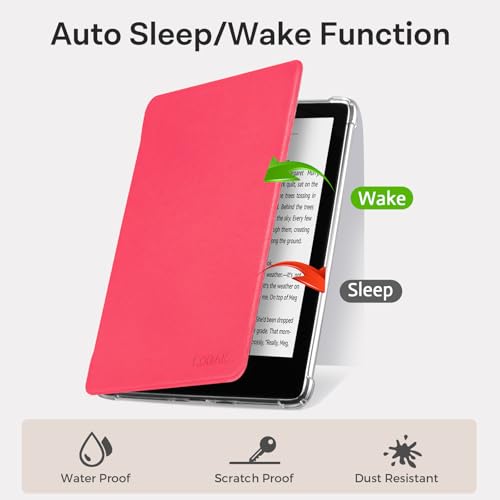 Image of CoBak Case for 7 inch Ereader - New PU Leather Cover and Clear Soft Silicone Back Cover with Auto Sleep Wake Feature