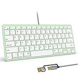 Ya en manzanajugosa.com: Teclado con cable ultrafino para Apple Mac, cable de conversión USB y tipo C, 78 teclas de tijera, teclas de acceso rápido multimedia, compatible con MacBook, iMac Mini y Pro, computadoras portátiles