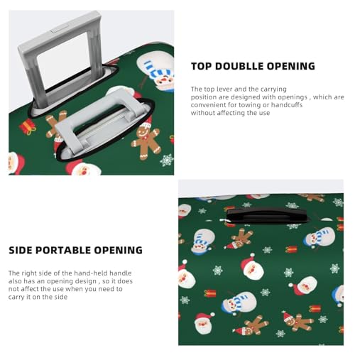 Travel Luggage Cover Christmas Snowman Santa Gingerbread Green Fashion Washable Baggage Suitcase Protector Fit For Luggage Small4