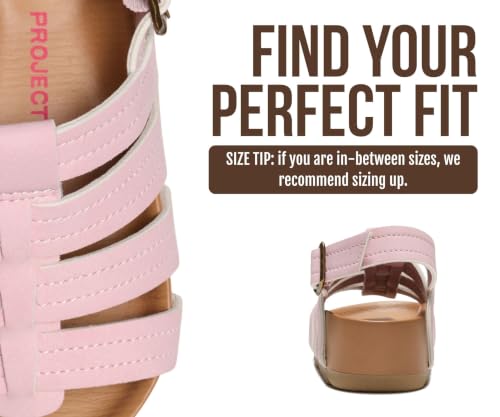 Image of Project Cloud Kids Sandals for Girls - Girls Sandals with Adjustable Buckle Closure, Comfortable Plush & Soft Insole w /Wedge Design Non-Slip Outsole
