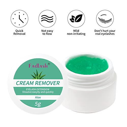 FADLASH Eyelash Glue Remover Cream Low Irritation Cream for Sensitive Skin Lash Remover Individual Eyelash Extension Cleanser Aloe flavor 0.2OZ - Image 6