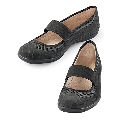 Collections Etc Slip-On Microsuede Mary Jane Shoes