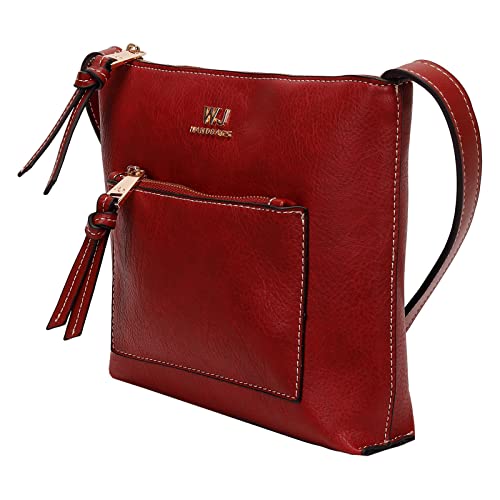 Bolsa Crossbody Média com Bolso Frontal Cor:Vermelho;Tamanho:Único;Gênero:Feminino