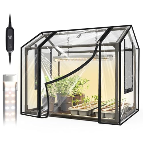 Bstrip Indoor Greenhouse with Grow Light, Mini PVC Tent...