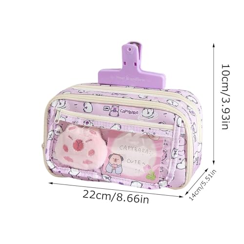 Bolsa Lápis Capivara,Estojo Capivara | Bolsa para caneta com abertura ampla,Estojo de lápis com zípe