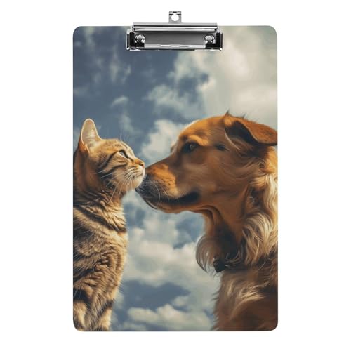 Porte-bloc acrylique chat et chien pour enseignant et classe A4