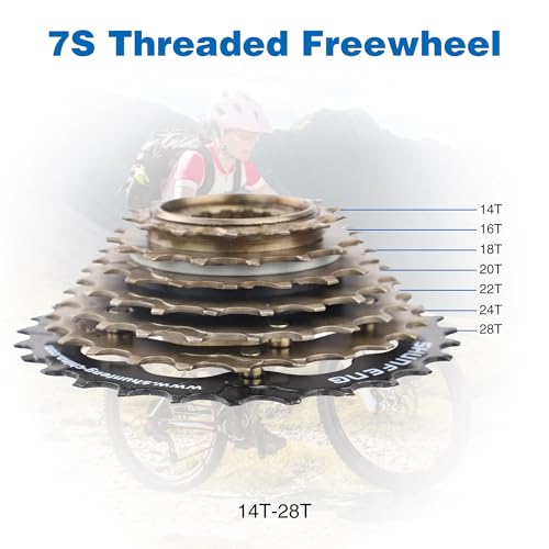 WEEROCK Piñón Libre Rosca 7 Velocidades 14-28T para MTB y Bicicleta Cruiser miniatura 3