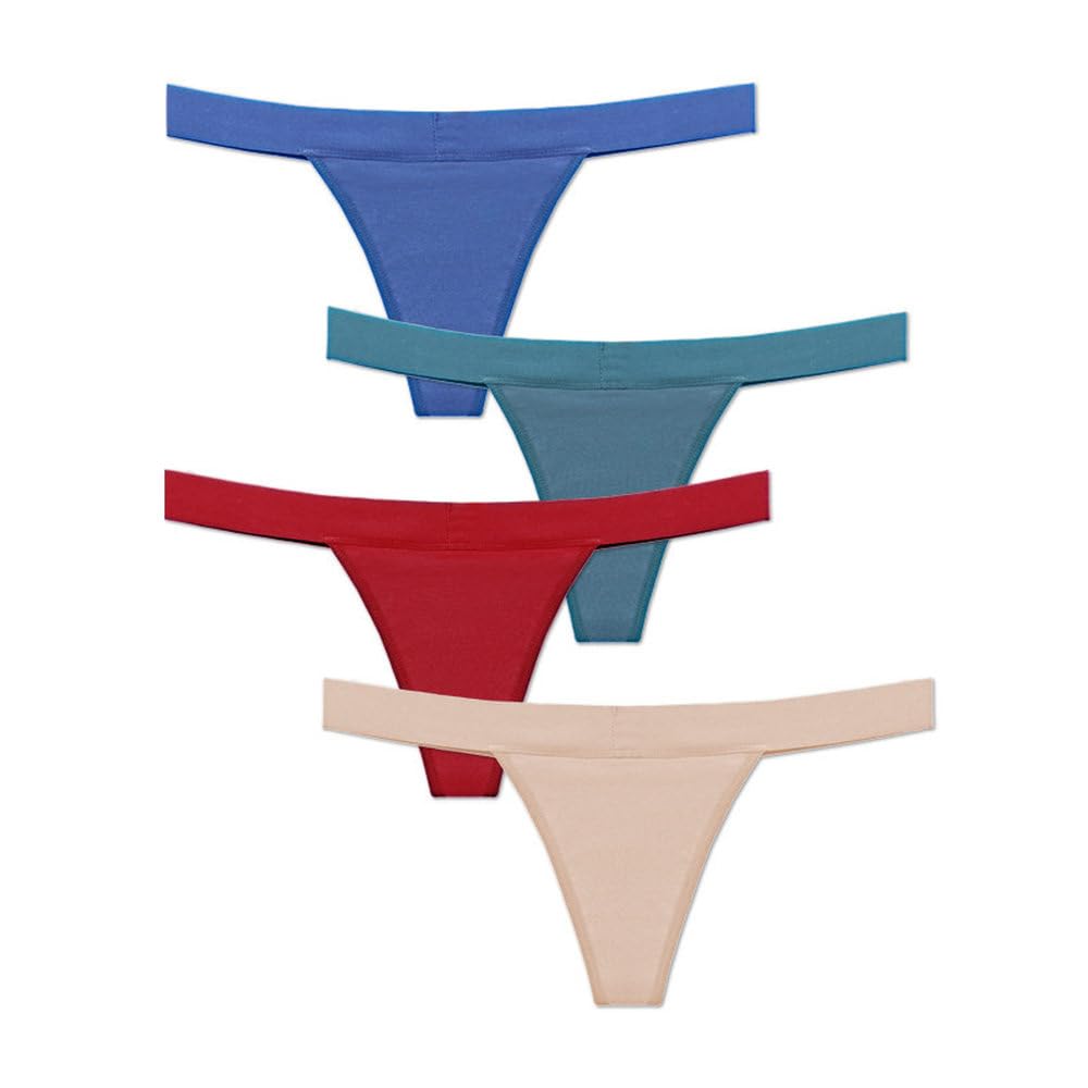 Tanga Menstrual para Mujer Ropa Interior a Prueba de Fugas Bragas absorbentes a Prueba de Fugas Tanga Menstrual Paquete de 4 Multicolor L