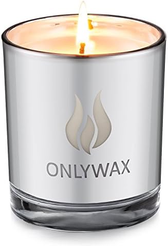 Onlywax Lavender Scented Candle 100% Soy Wax Silver Plating Glass Jar. Unique and Amazing Smelling Spa Cand…