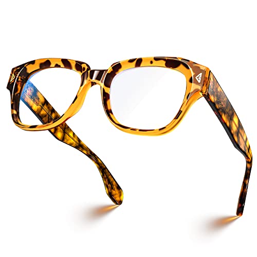 Image of VISOONE Acetate Blue Light Blocking Glasses Square with Anti Computer Glare for Gaming Women and Men GROUSE