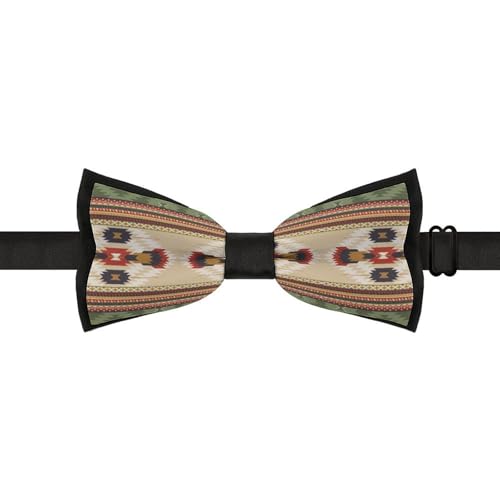 GoasNei Native American Pattern Bow Tie for Men Adjustable Necktie Funny Tie Neck Ties for Weddings Party