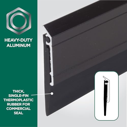 Image of M-D Building Products 68254 All Season Aluminum Door Sweep for Bottom of Door, Heavy Duty Rubber Seal, Exterior & Interior Weather Stripping Bottom Door Seal, Commercial & Residential, (Bronze, 36in)