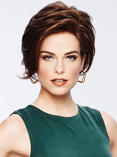 Sheer Elegance Wig Color GL 27-29 CHOCOLATE CARAMEL - Gabor Wigs 6.5" Chin-Length Bob Lace Front Synthetic Tapered Nape Layered Textures Toward Face Bundle MaxWigs Hairloss Booklet