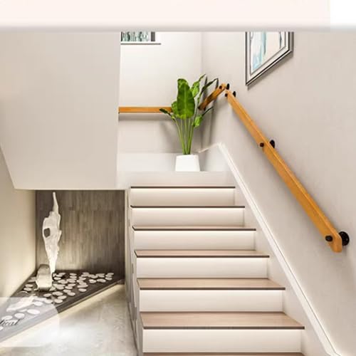 Barre d'appui escalier bois intérieur moderne balustrade murale de 2m pour loft - 2