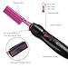 NICEMOVIC Ceramic Heating Hair Straightener Comb - Hot Pressing Brush for Natural Black Hair, Beard Wigs, and Curling (Pink)