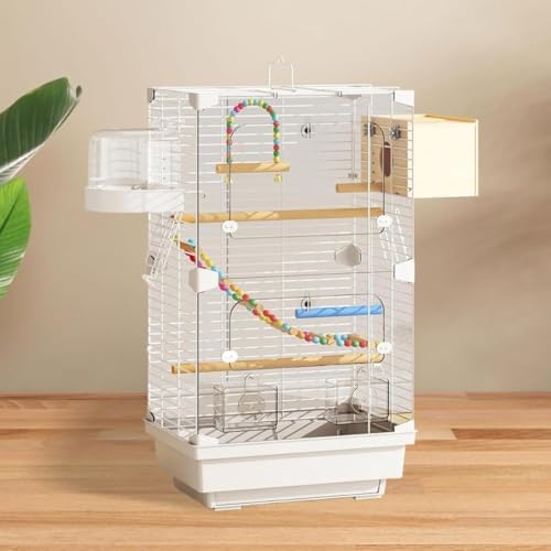 鳥かごオウムかごトランペット家庭用小型豪華別荘八兄玄鳳虎皮牡丹真珠繁殖 鳥かご 鳥籠インコ 鳥ケージ 大型インコインコ鳥小屋透明な鳥かご バード 組立式 掃除しやすい高強度 ブランコ付き、フードボウル、スナップオンデザインペット用品 ポータブル鳥かごオカメ