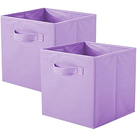 ShellKingdom Storage Bins, Foldable Fabric Storage Cubes And Cloth Storage Organizer Drawer For Closet And Toys Storage, 2 Pack (Lavender) Cover