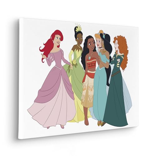 Komar Disney Princesses Together - Cuadro con bastidor (60 x 40 cm), diseño de princesas de Disney, multicolor